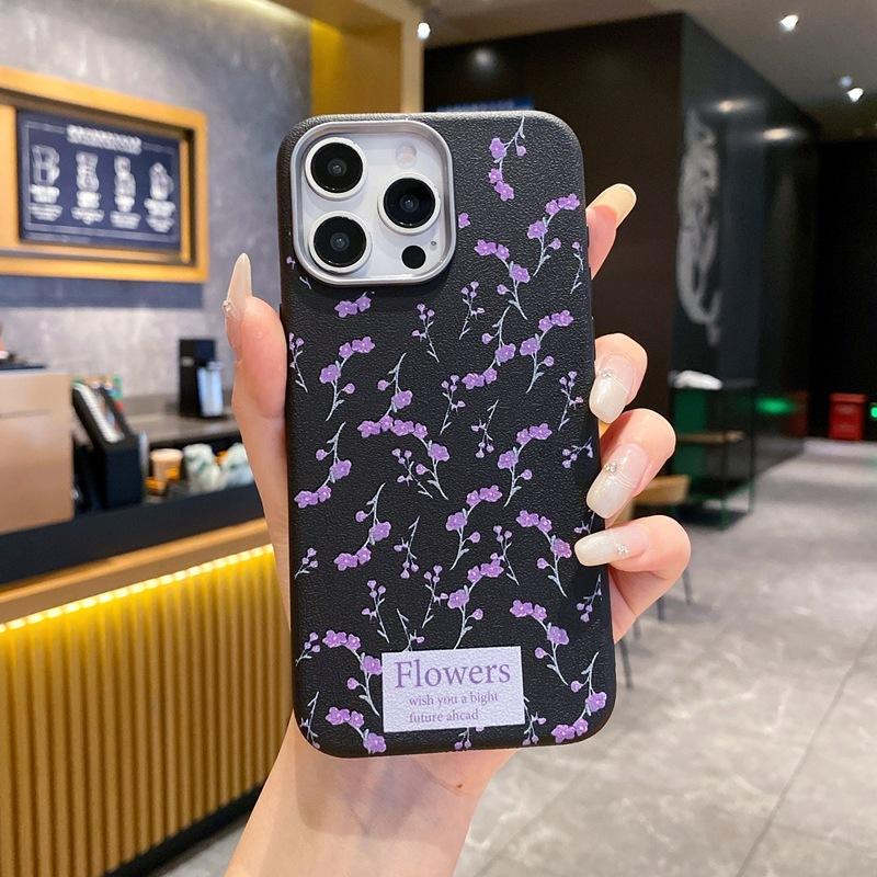 Чехол для мобильного телефона Samsung S26 в стиле Хёны, с мелкими цветами, A17, нишевый, улучшенный, с кожаным рисунком, S25plus, защитный чехол