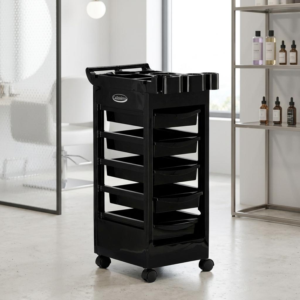 Hairdressing Assistant Trolley Table on Wheels for Dyeing W-X108 for Beauty Salon Cabinet with Drawers