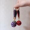 Круглая бусина Баскетбольная подвеска Стразы Спортивный брелок Подарочный брелок Баскетбольный мяч унисекс