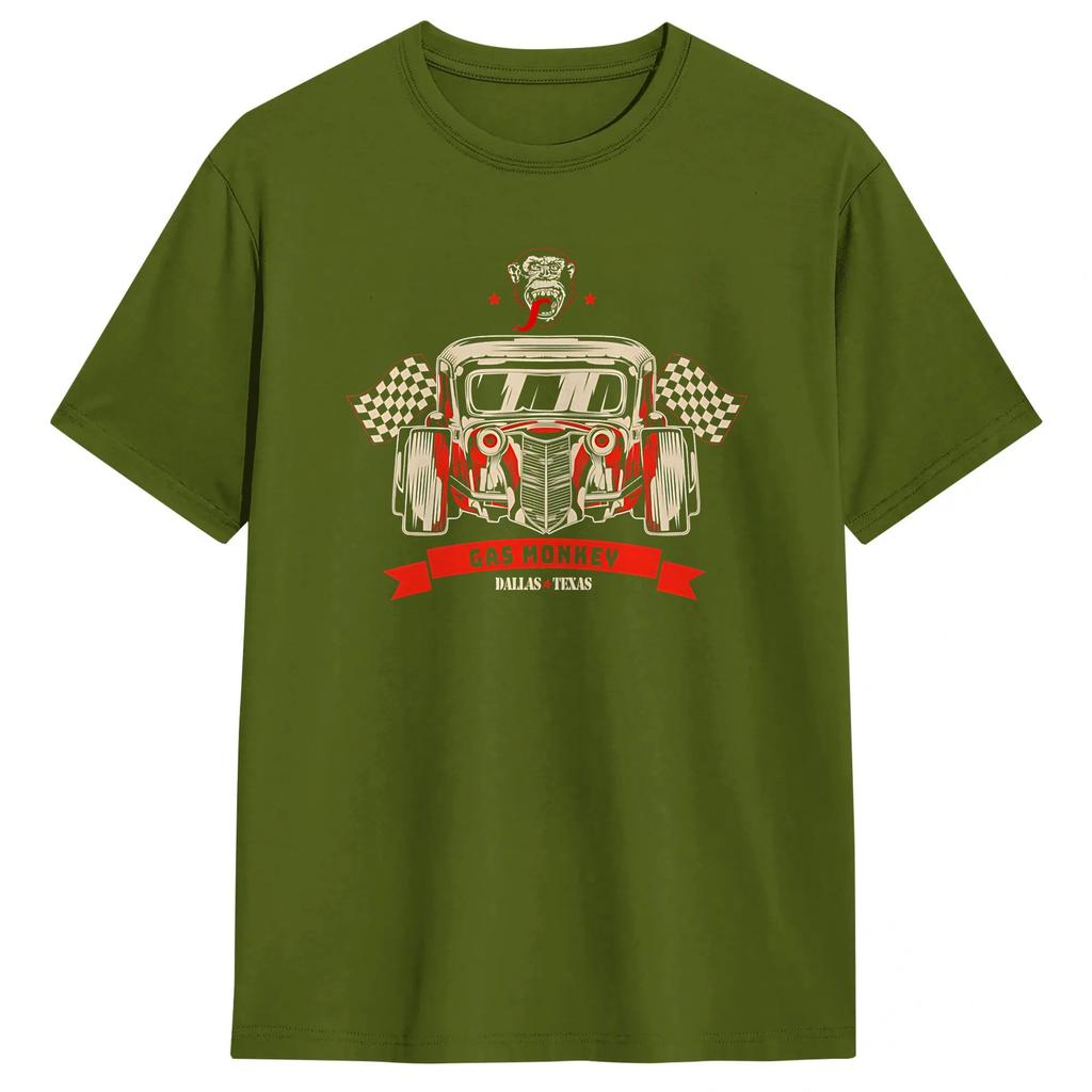 Monkey Gas Garage Unisexs T Shirts Vintage Tee Shirt Short Sleeve O Neck TShirt Cotton Gift Idea Clothes