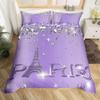Watercolor Blue Sequin Duvet Cover Queen King Size Girls Teen Bedding Set Eiffel Tower Ombre Diamond Quilt Cover Home Decor