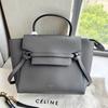 [Pre-Owned] Belt Micro Classic Brand Gold Logo Solid Color Flap Grain Leather Catfish Bag Handheld Shoulder Crossbody Bag Mini - Very Good #1ADQ4K4