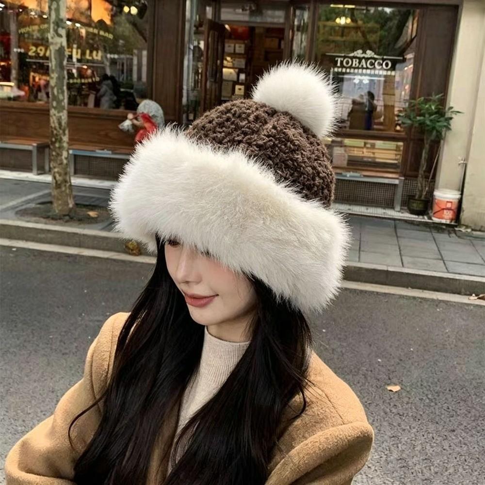 Thick Plush Plush Winter Hat Ear Covering Faux Fur Hats Gifts Basin Hats Women