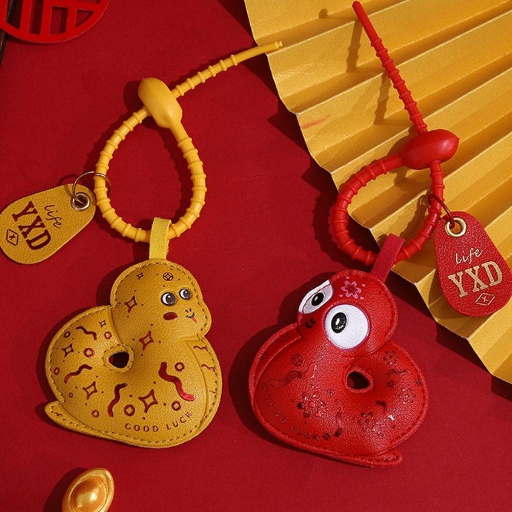 Hanging New Year Keychain Leather Spring Festival Pendant Cartoon Snake Pendant Men