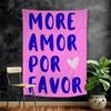 Nordic More Amor Por Favor Colorful Eclectic Pink Love Cartoon Tapestry For Living Room Home Dorm Decor INS Home Decor