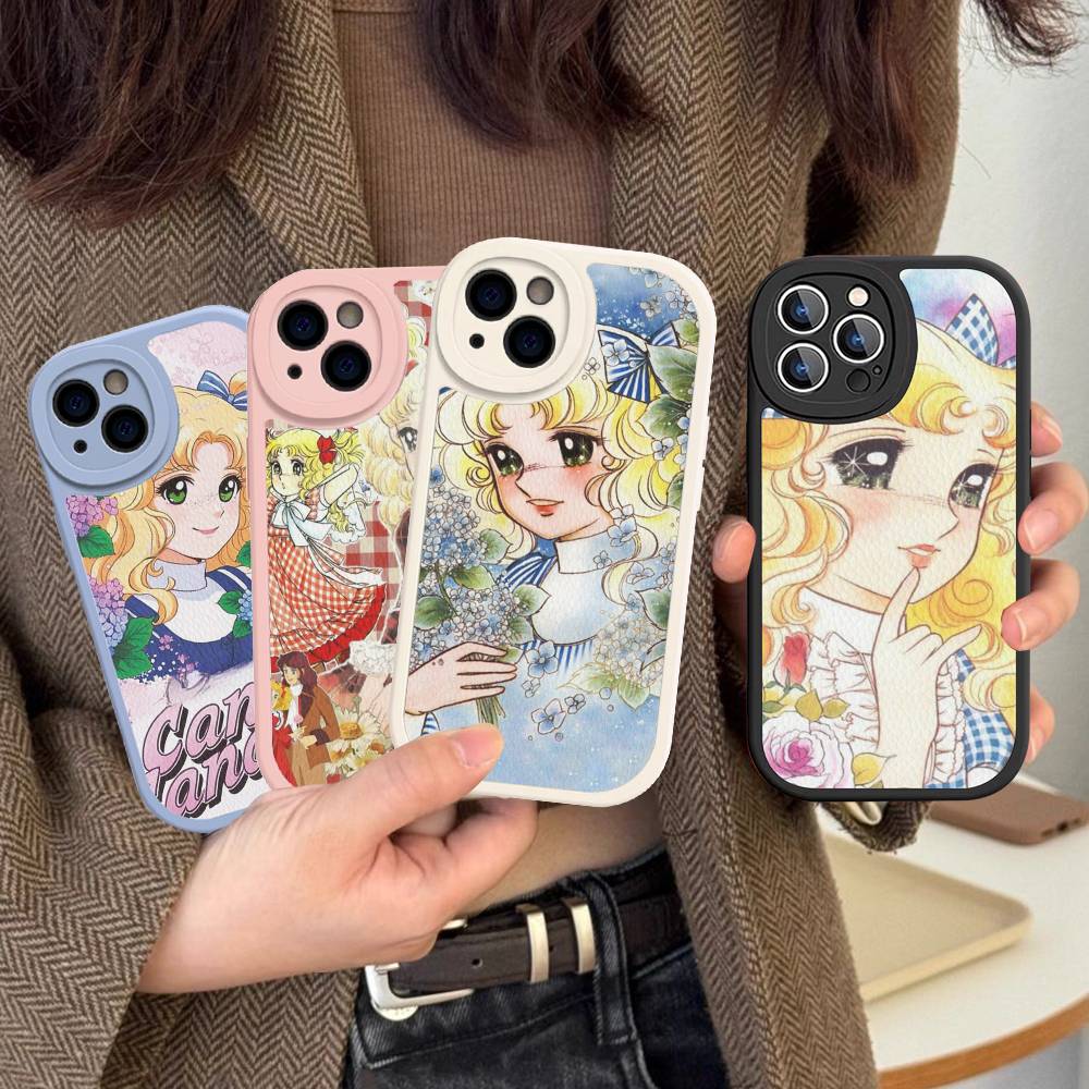 Классический аниме C-Candy C-Candy Кожаный чехол для телефона Для IPhone 16 15 14 13 12 11 Pro Max Plus Ударопрочный чехол