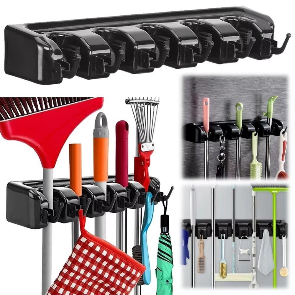 Strong Grip Mop Holder Wall Mounted Bathroom Broom Hanger Home Accessories Mop Fixed Clip Home Use