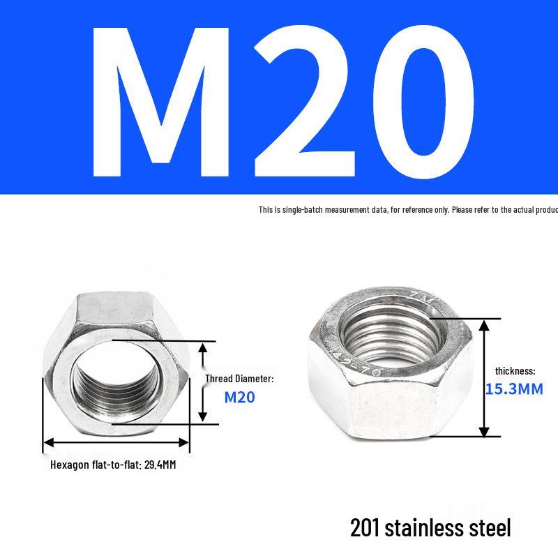 Набор шестигранных гаек из нержавеющей стали - Болты с ручной затяжкой DIN934 (M6 M8 M10 M12)