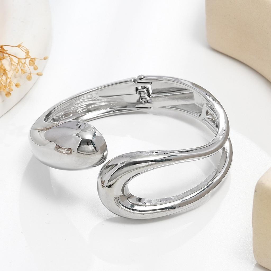 Браслет INS Минималистичный Неправильная Волна Ювелирные Изделия Металлический Глянцевый Браслет Женские Ювелирные Изделия