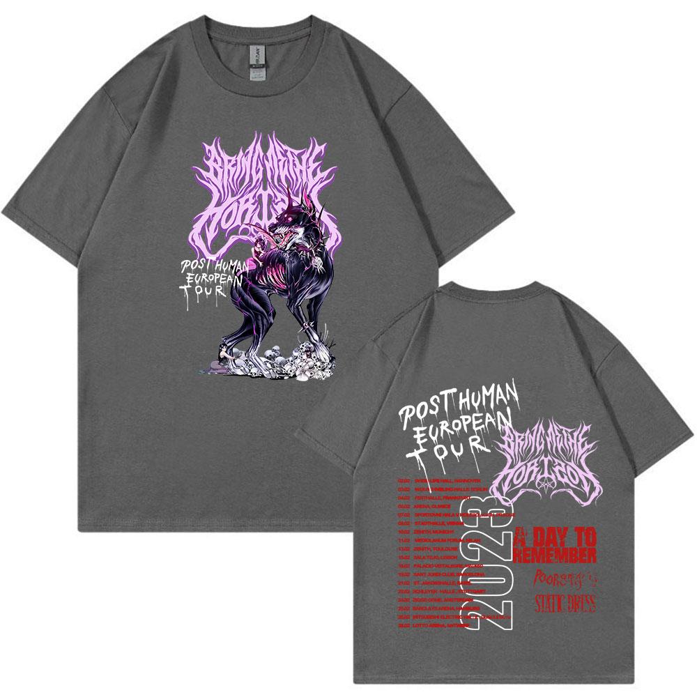 BMTH Группа BringMeTheHorizon Post Human Европейский тур Футболка Мужская Женская Хип-хоп Винтажная Футболка Высокое Качество 100% Хлопок Футболки