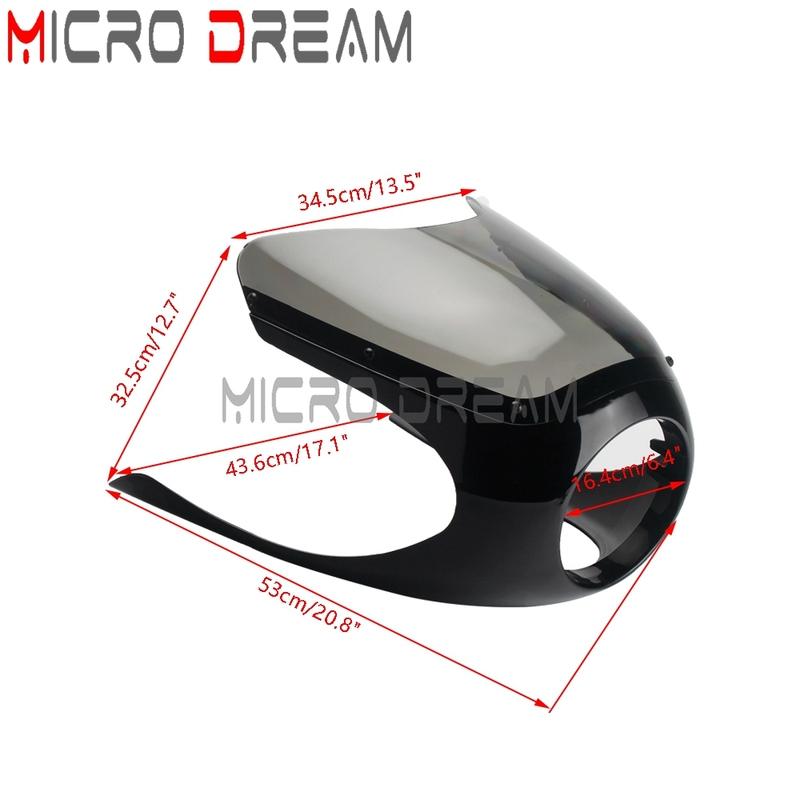 Полуобтекатель Стиль 6-1/4" Ветровое стекло Обтекатель фары Кожух Для Ducati Moto Guzzi BMW Cafe Racer Bobber Scrambler Ретро Круизер