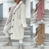 2024 Autumn/Winter Women's Furry Long Sleeve Turn-Down Collar Plush Top Coat