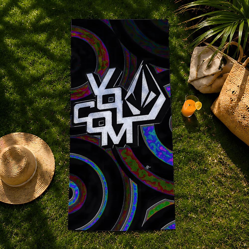 Бренд V-Volcom Полотенце пляжное, быстросохнущее впитывающее банное полотенце для плавания, спортзала, кемпинга, отдыха на природе