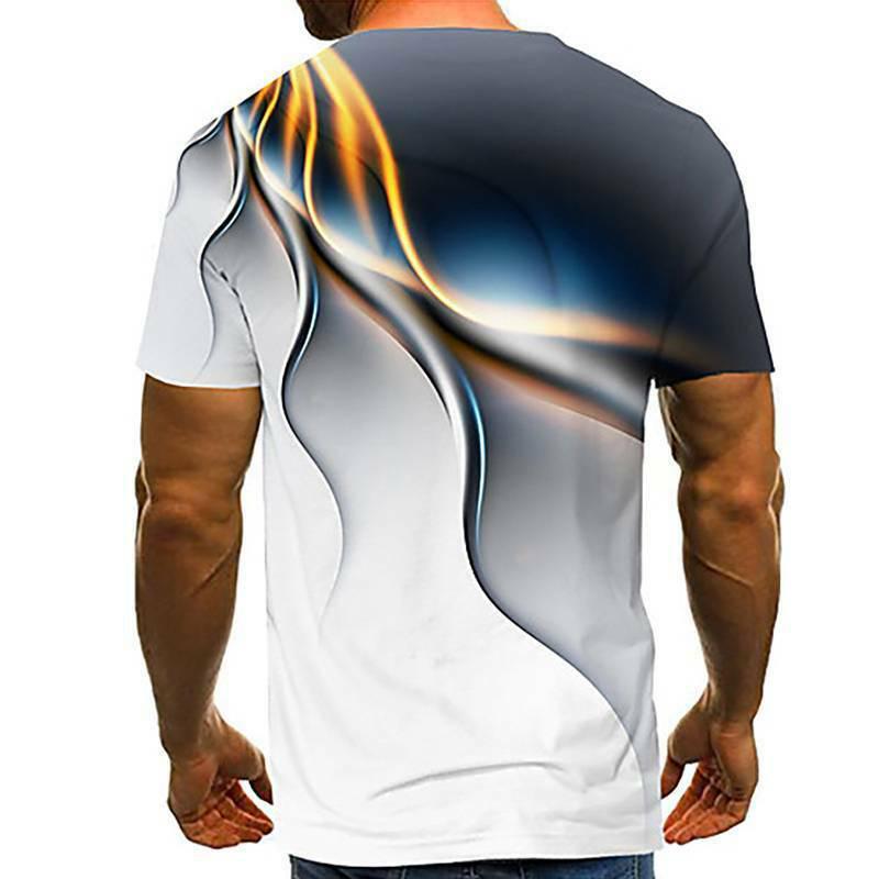 Мужская футболка с коротким рукавом с 3D-принтом, летние повседневные футболки с круглым вырезом и спортивными мышцами, топы