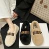 Осенние и зимние бархатные туфли Doudou маленького размера из хлопка, женские туфли, чтобы сохранить тепло, пушистые туфли на толстой подошве, женские мягкие подошвы легко носить, пух