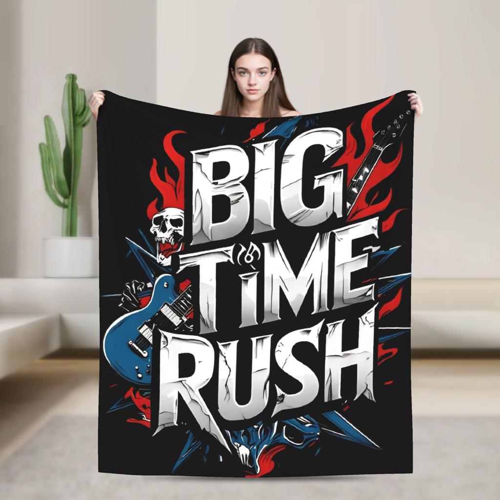 Big Time Rush Band  Flannel Blanket Winter  Super Soft Throw Blanket for Girls Boys Outdoor Funny Bedspread Sofa Bed Cover