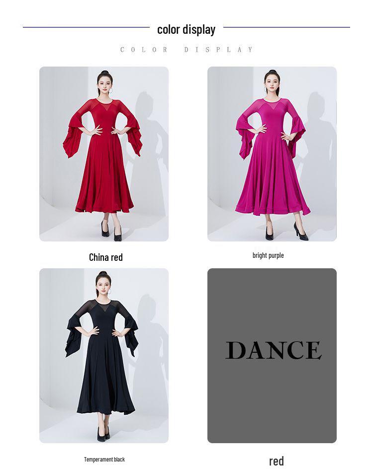 Новое платье для бальных танцев вальса по национальному стандарту - Современная юбка с большим взмахом для соревнований