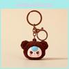 Cute Baby Three Cartoon Pile Coating Panda Head Pendant Keychain For Kids And Friends