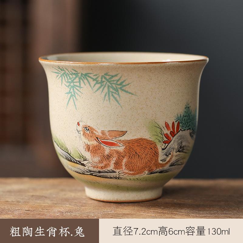 Портативная чашка из белого фарфора с жировым нефритом, чашка со знаком китайского зодиака, чайная чашка ручной работы, керамическая индивидуальная чашка, мастер-чашки для чая