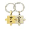 Stainless Steel KQ King Queen Stitching Couple Key Chian