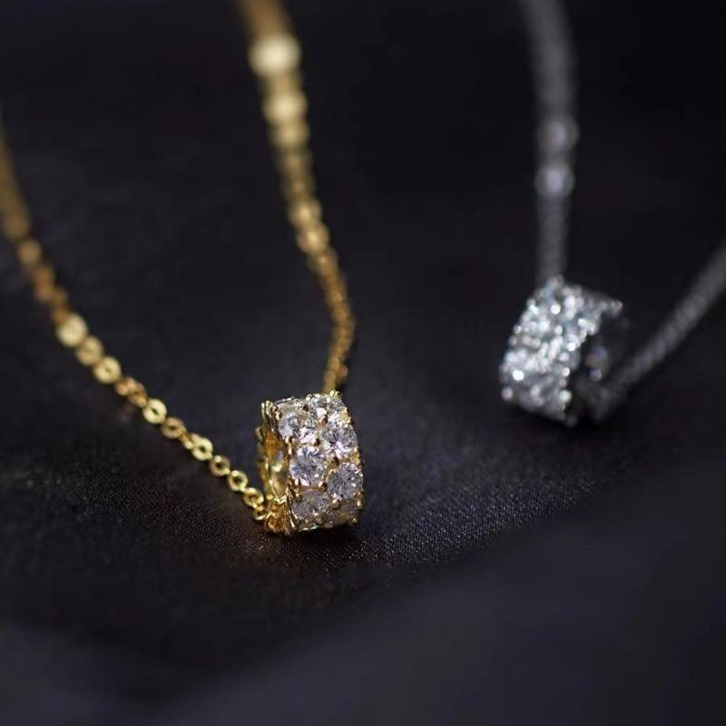 S925 Sterling Silver Diamond Inlaid Kaleidoscope Necklace for Women Exquisite Shining Niche Design Zircon Inlaid Clavicle Chain