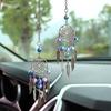 Rear View Mirror Pendant, Butterfly Dream Catcher, Moon Car Interior Pendant, Colorful Bead Wind Chime Car Pendant