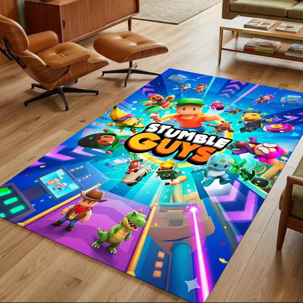 Stumble Guys Carpet Suitable for Playrooms Game Room Hallway Study room Anti-slip Rug Decorate Offices Perfect Gift for Friends & Family