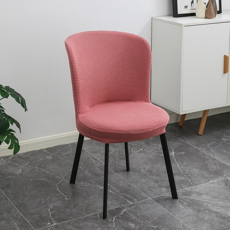 Modern Elegant Arc-shaped Velvet Stretch Round Chair Cushion Cover In Rich Orange For Dining Room