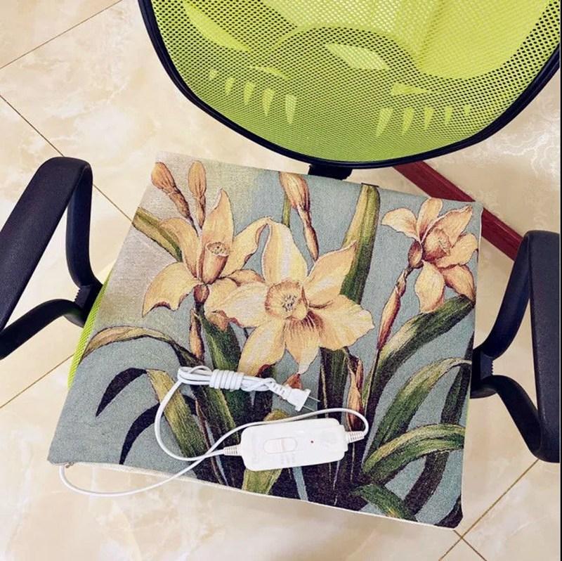 Съемная и моющаяся электрическая подушка с подогревом, офисная подушка с подогревом, маленькая электрическая подушка с подогревом, электрическая подушка с разъемом типа «мама»