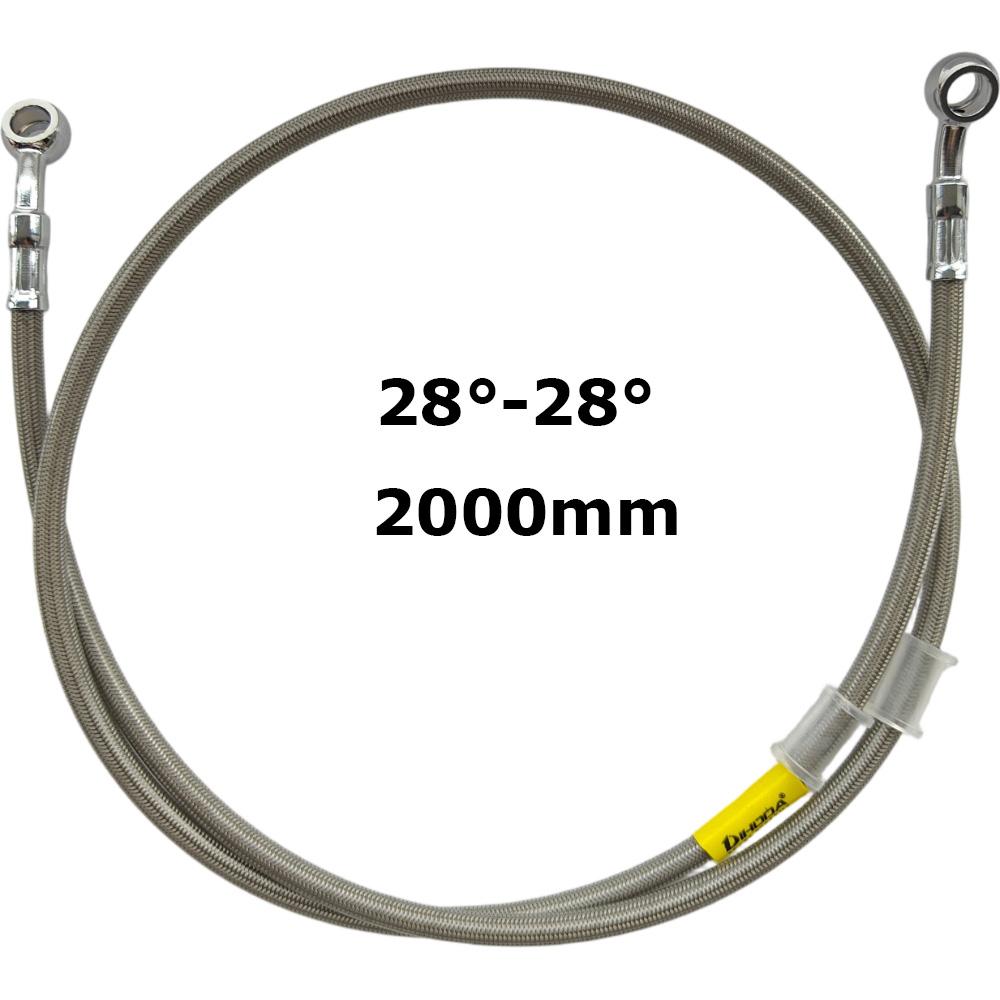 28°-28° 400mm-2200mm Stainless Steel Braided PTFE Hydraulic Brake Hose DOT Approved 10mm Banjo Brake Oil Line For Yamaha Suzuki Fuel System