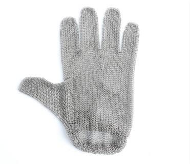 316 L Stainless Steel Metal Mesh Five Finger Glove for Kitchen Slicing Butcher Cutting Oyster Shucking Fish Fillet Spring Strap