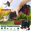 42V Rechargeable Electric Pruning Shears Pruner Trimmer with 1500mAh Li-on Battery Cordless Sharp- Blade Cutter Garden Scissors Black