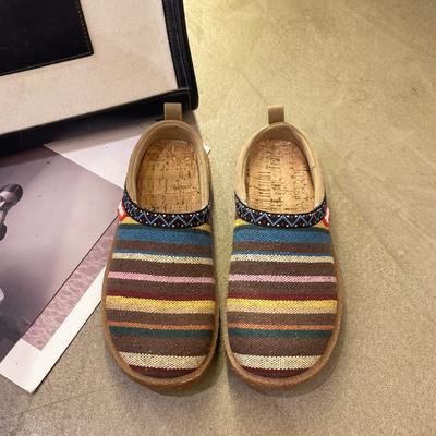 Модные женские тапочки баотоу, весенняя новинка, круглый носок, глубокий вырез, клетчатая тканевая поверхность, мягкая подошва, противоскользящие, износостойкие, плоская обувь