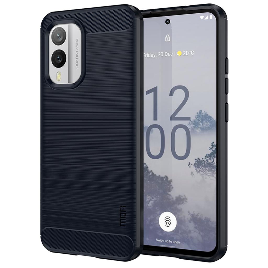 MOFI JK TPU Series-1 Anti-scratch Phone Case for Nokia X30 5G,Carbon Fiber Brushed Soft TPU Back Cover