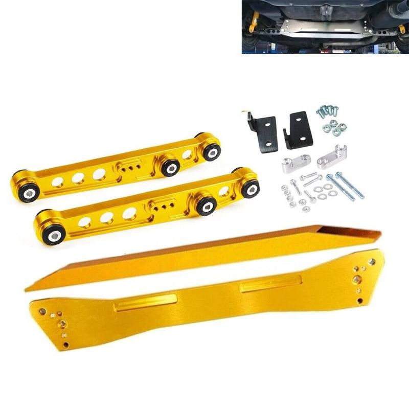 red gold Silver Rear Subframe Brace + Tie Bar + Lower Control Arm For Honda Civic EG 1992-1995 suspension performance parts