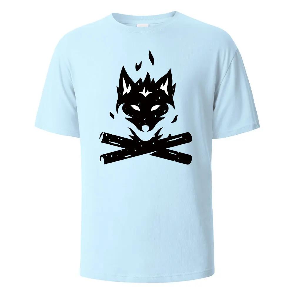 Футболка с принтом Black Fox Streetwear для мужчин, 100% хлопок, летние дышащие топы с короткими рукавами, футболки большого размера с круглым вырезом