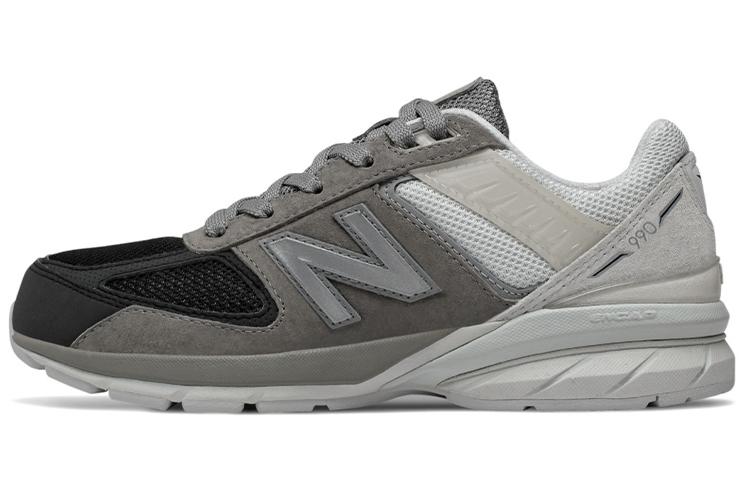 New Balance NB 990 V5 Амортизация Низкие Детские Повседневные Кроссовки Серый Черный Подростки GC990MN5