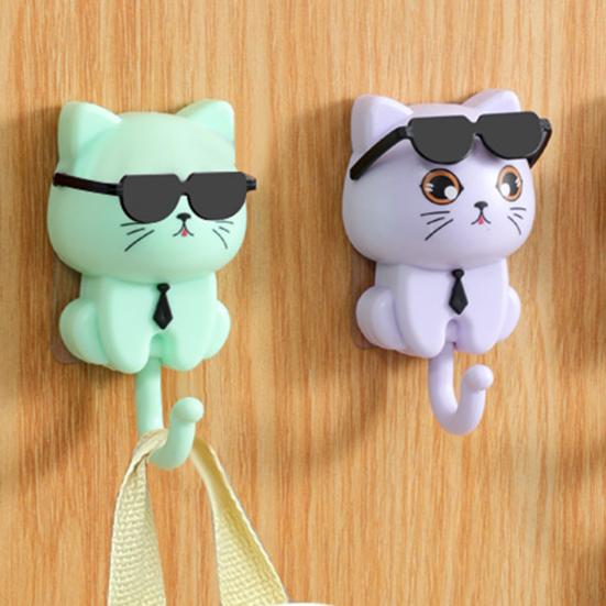 Storage Hook Strong Load-bearing Waterproof Cartoon Cat Shaped Coat Hook Scarf Bag Hanger Hook Wall Decoration
