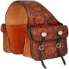 Genuine Western Trail Hand Tooling & Carving Horse Leather Saddle Bag.