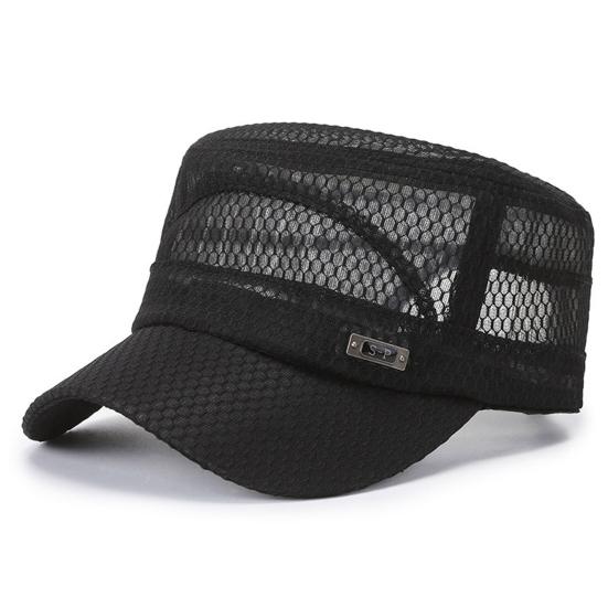 Beach Hat Flat Top Large Brim Full Mesh Casual Adjustable Buckle Casual Breathable Sunscreen Military Hat Outdoor Activities