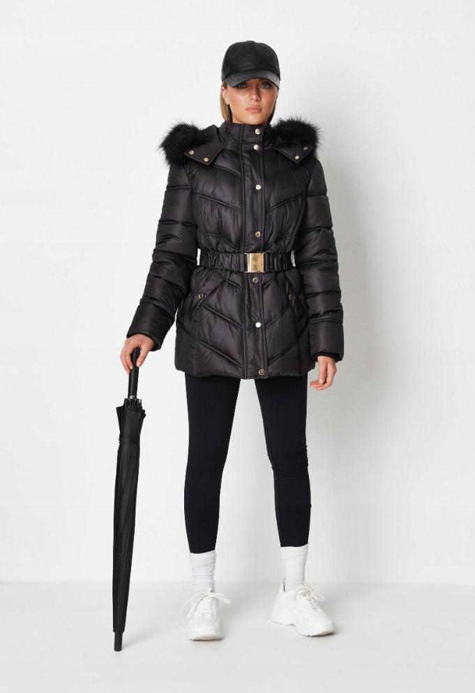 P0/Bx2* Missguided Kurtka Czarna Dla Niskich 36 36 3_