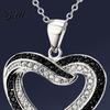 Rhinestone Heart Jewelry Overlapping Hearts Set Black White Necklace
