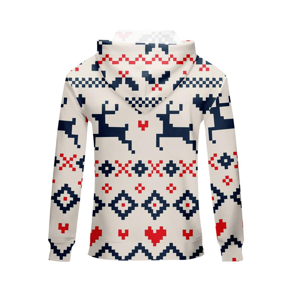 Мужские зимние рождественские принты с длинным рукавом толстовки с капюшоном толстовка брюки костюм