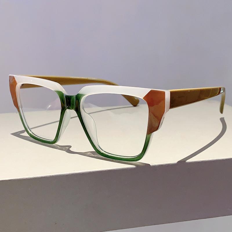 Oversized Eyeglasses Frames 2024 Stylish New In Multicolor Spectacles Trendy Fashion Non-Prescription Women Eyeglasses