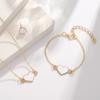 Minimalist Butterfly Jewelry Set Dripping Oil French Bracelets Earrings Set  Gift Giving