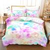 Tie Dye Polyester Duvet Cover Set King Queen Size Colorful Galaxy Art Pink Blue Yellow Print Dye for Boys Girls Kids Bedding Set