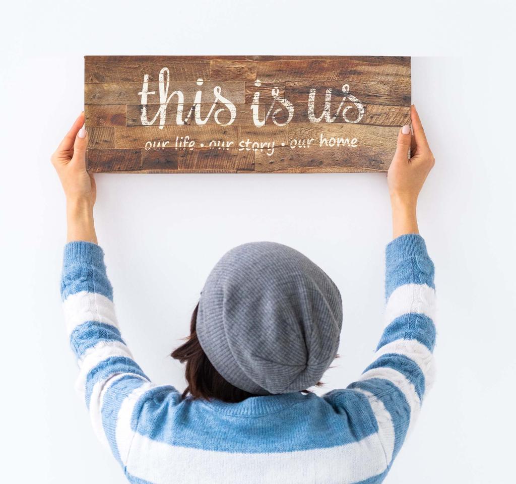 Inkdotpot Stretched Canvas Quotes Wall Art Decor, This Is Us Our Life .Our Story.Our Home Wall Decor-twoRustic Wall Art Sign