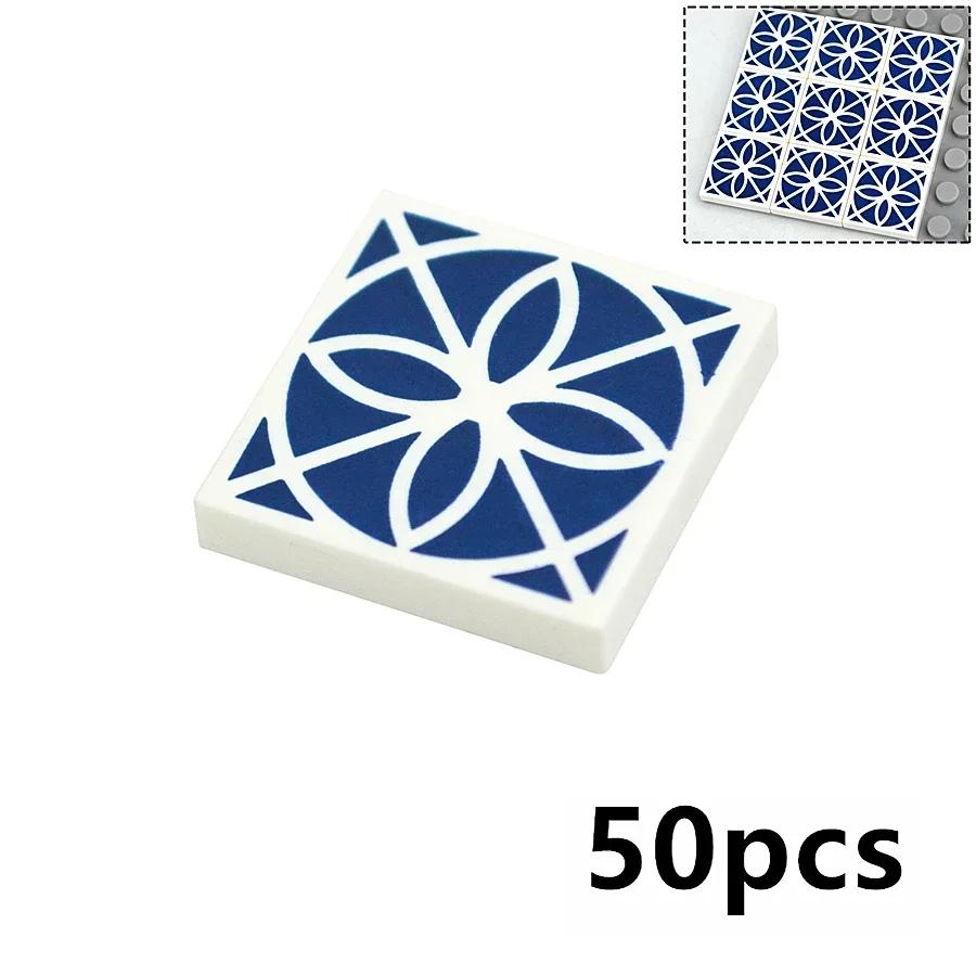 Smooth 2x2 Floor Printed Tile Assembled Building Blocks MOC City House Bricks Decoration Ceramic Tile Construction Toys