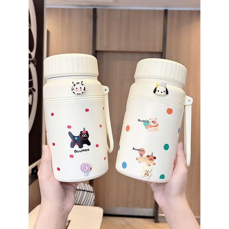 Large Capacity Thermos Cup for Girls with Tea Infuser, Cute Office Tea Cup, High-Looking Portable Student Water Bottle