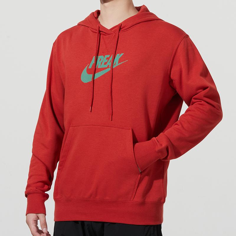 Nike Толстовки Мужские Красные С капюшоном Умеренные Обычные DA5692-671